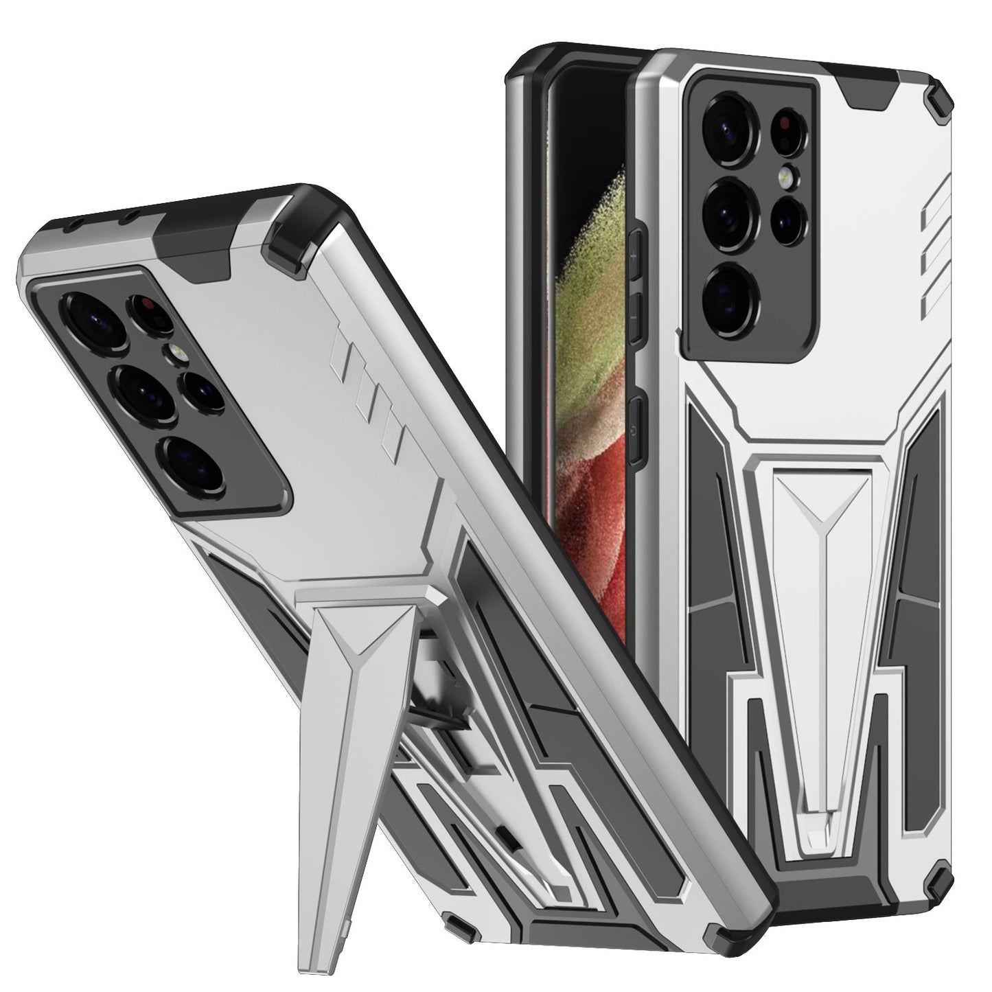 Nouvelle coque de téléphone magnétique avec support en armure extraordinaire pour Samsung S21 Ultra 5G