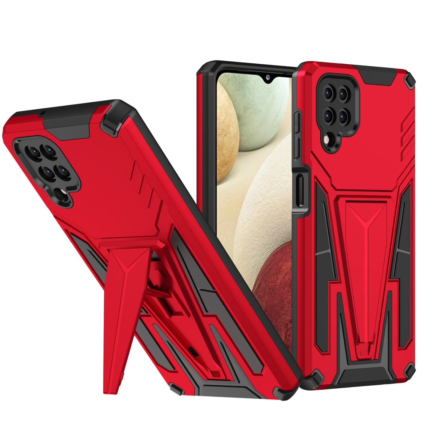 Nouvelle Coque de Téléphone Magnétique Renforcée avec Support pour Samsung A12