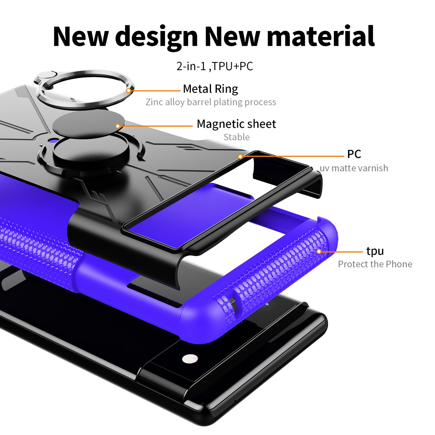 Coque Robot Defender 3 en 1 haute résistance pour Google Pixel 6