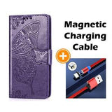 Luxury Embossed Butterfly Leather Wallet Flip Case For Samsung A21S