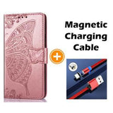 Luxury Embossed Butterfly Leather Wallet Flip Case For Samsung A21S