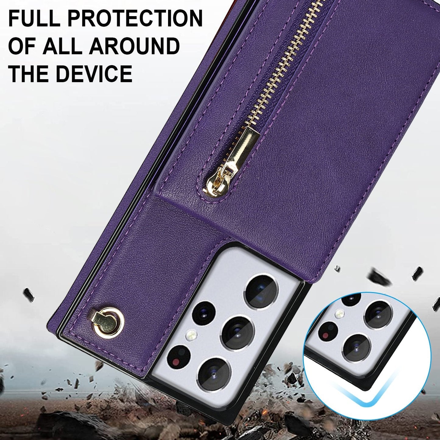 New Crossbody Zipper Wallet Phone Case For Samsung