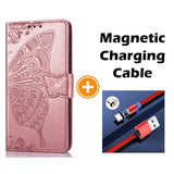 Luxury Embossed Butterfly Leather Wallet Flip Case For Samsung A01 (EU)