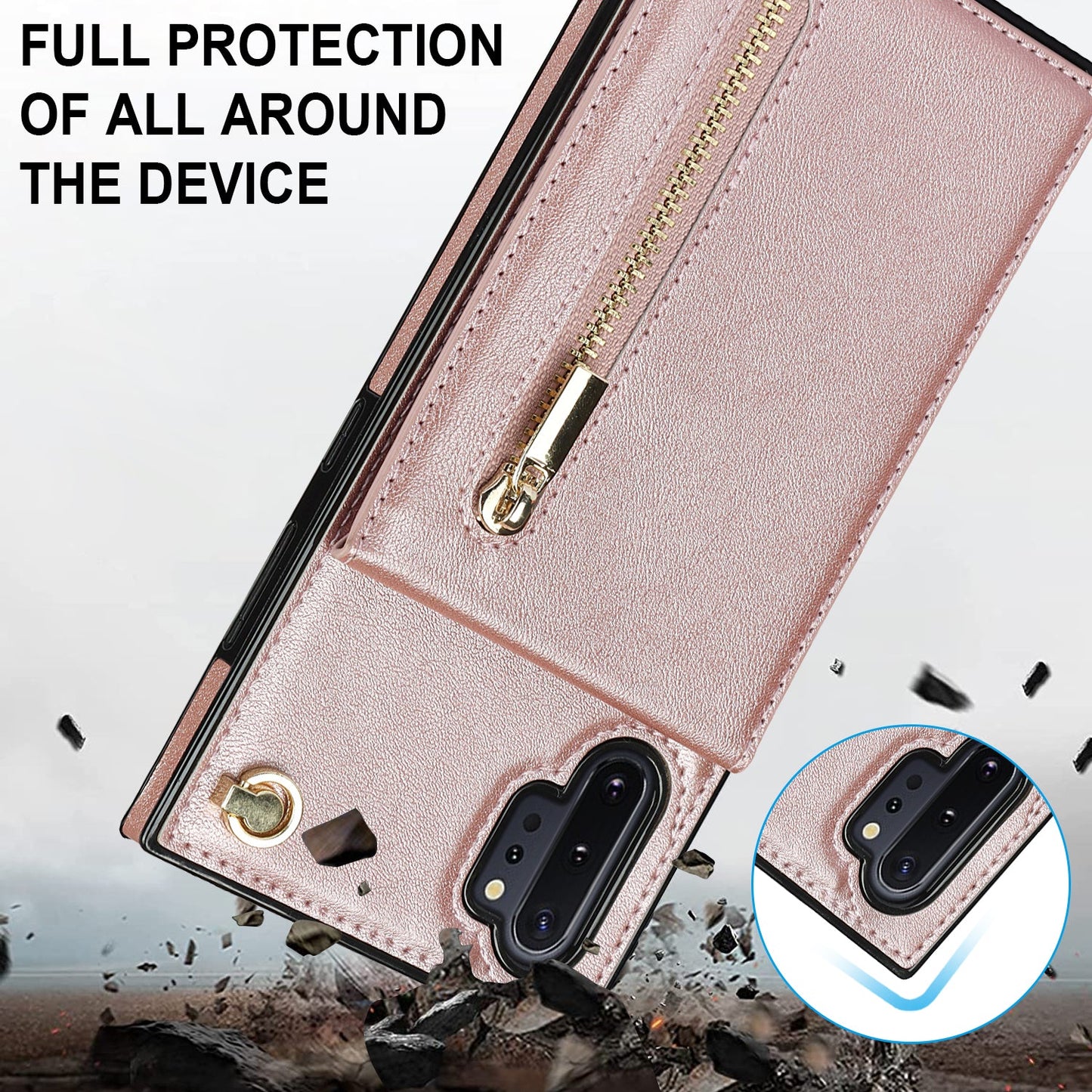 New Crossbody Zipper Wallet Phone Case For Samsung Note10 Plus