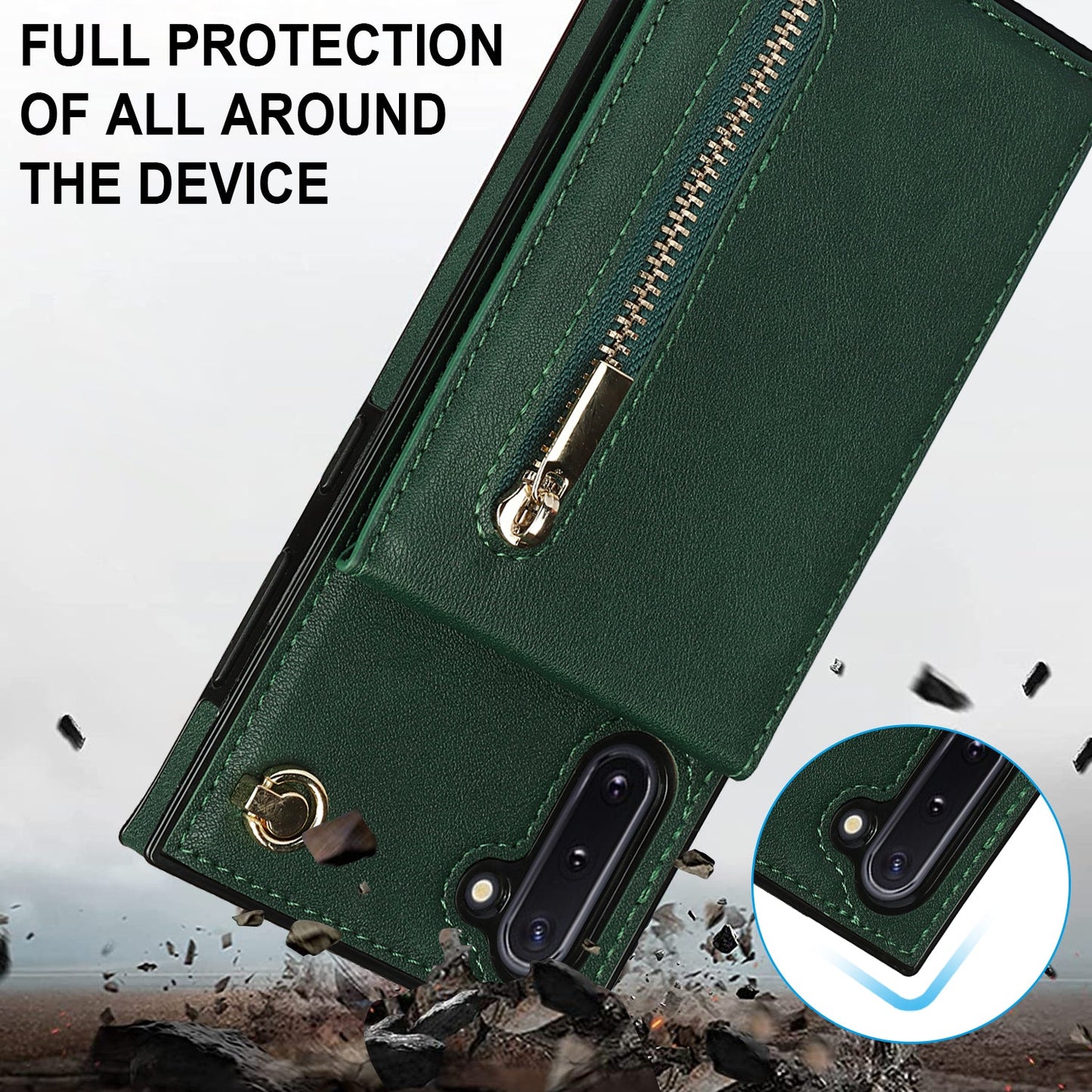 New Crossbody Zipper Wallet Phone Case For Samsung Note10