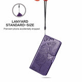 Luxury Embossed Butterfly Leather Wallet Flip Case For Samsung