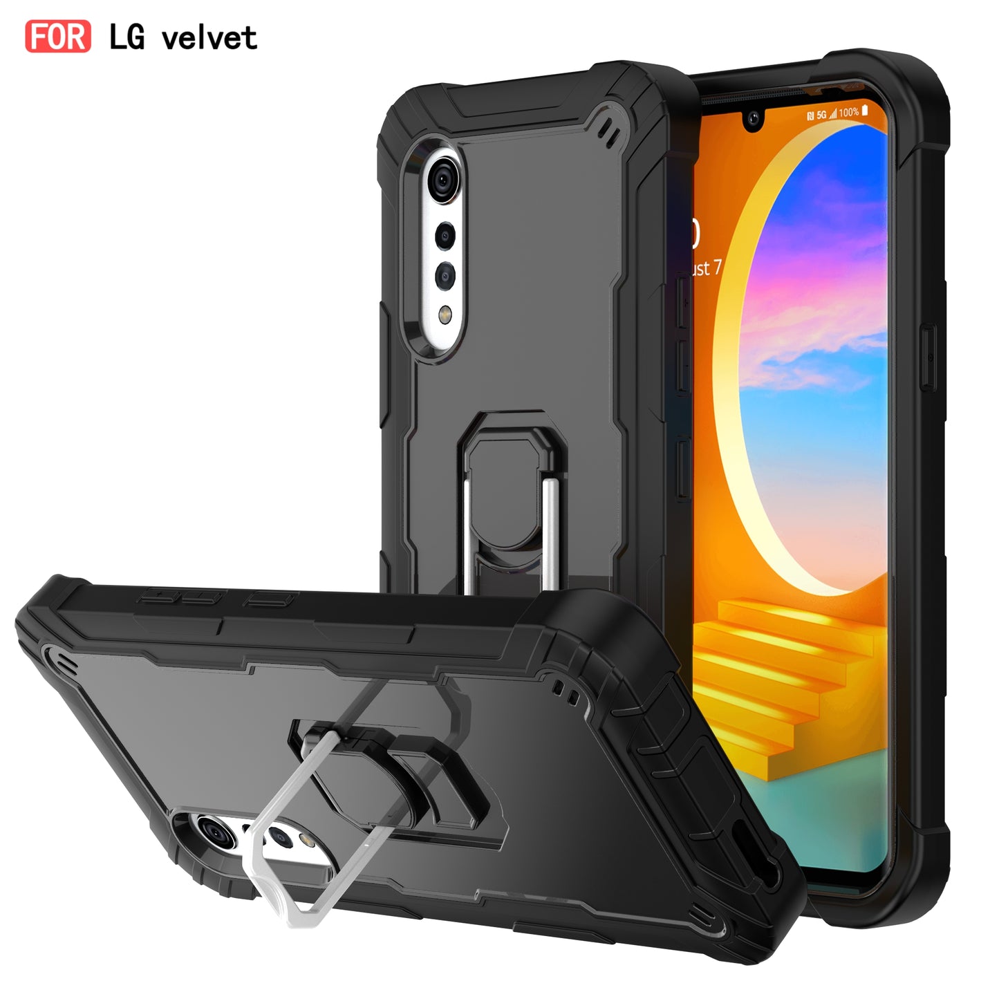 Étui antichoc avec support pour LG Velvet 5G