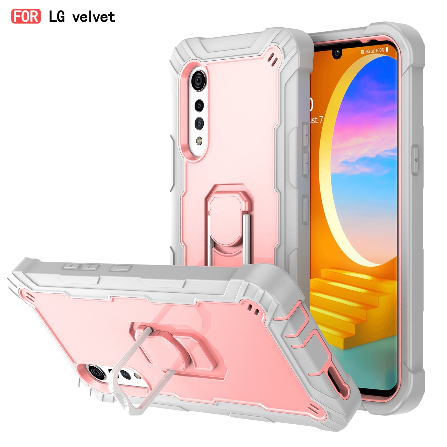 Étui antichoc avec support pour LG Velvet 5G
