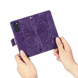 Luxury Embossed Butterfly Leather Wallet Flip Case For Samsung