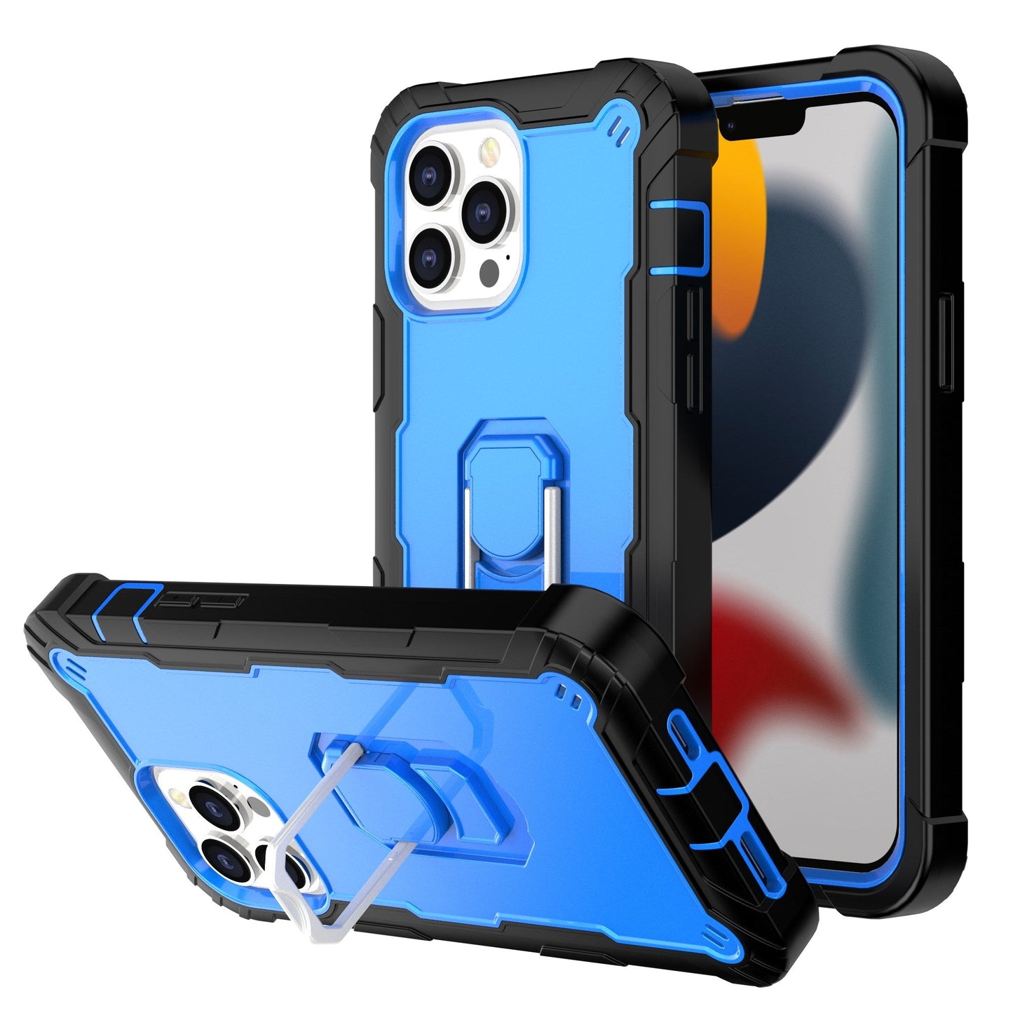 Coque antichoc avec support en métal pour iPhone