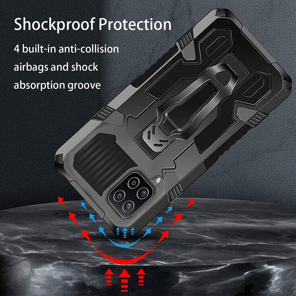 Phone Warrior Multi-function Bracket Belt Clip Case For Samsung A12