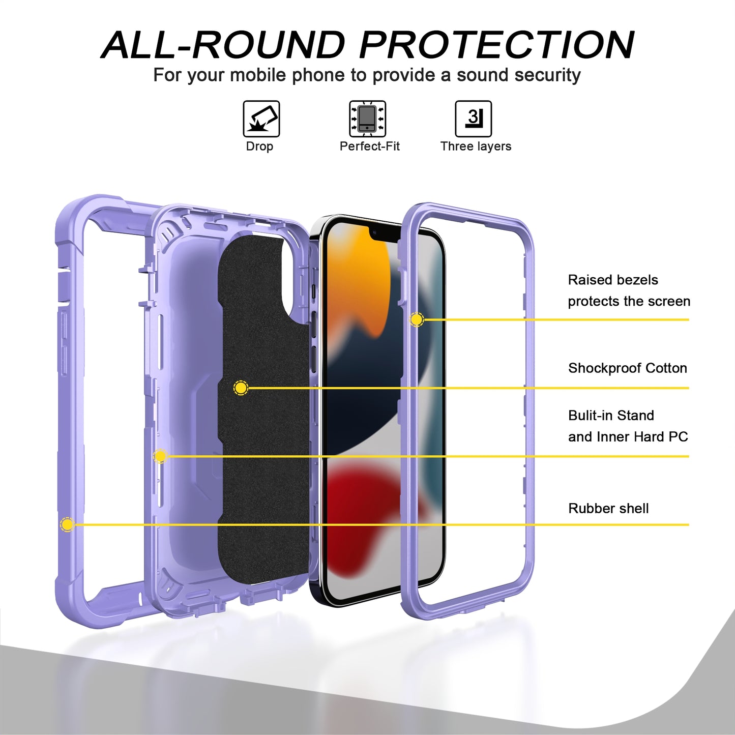 Coque antichoc avec support pour iPhone 13 Pro Max