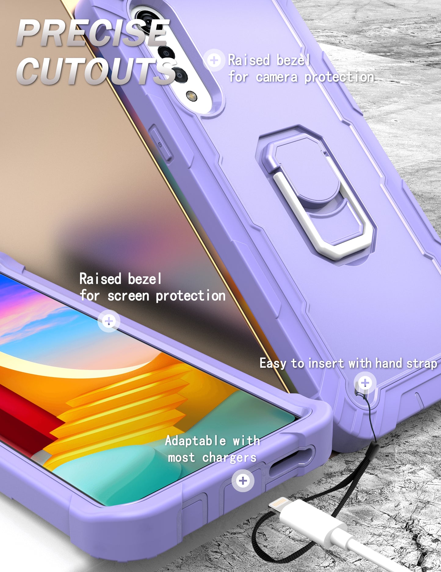 Étui antichoc avec support pour LG Velvet 5G