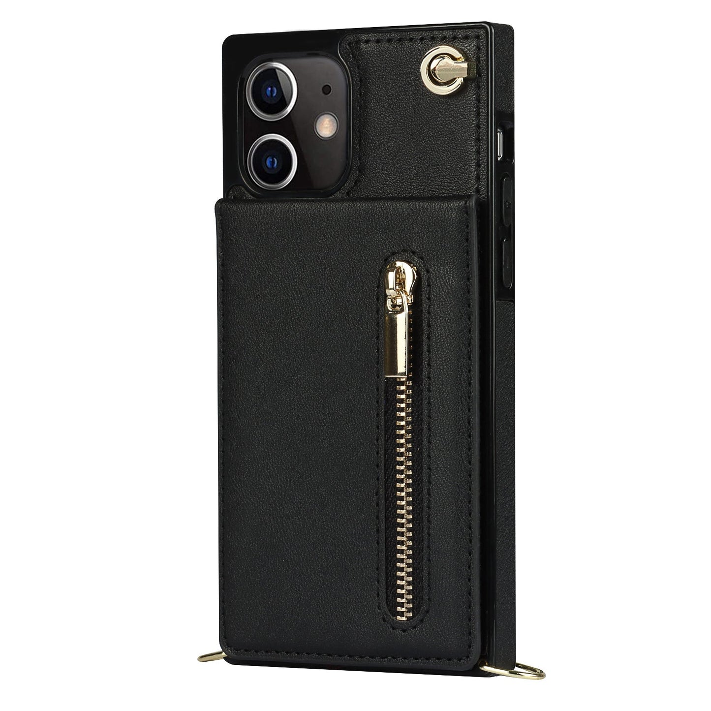 Nouvel étui de téléphone avec portefeuille zippé et bandoulière pour iPhone