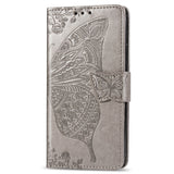 Luxury Embossed Butterfly Leather Wallet Flip Case for MOTO E7