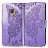 Luxury Embossed Butterfly Leather Wallet Flip Case For Samsung Galaxy S9