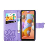 Luxury Embossed Butterfly Leather Wallet Flip Case For Samsung A11