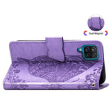 Luxury Embossed Butterfly Leather Wallet Flip Case For Samsung A12
