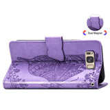Luxury Embossed Butterfly Leather Wallet Flip Case For Samsung Galaxy S8 Plus