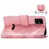 Luxury Embossed Butterfly Leather Wallet Flip Case For Samsung A51