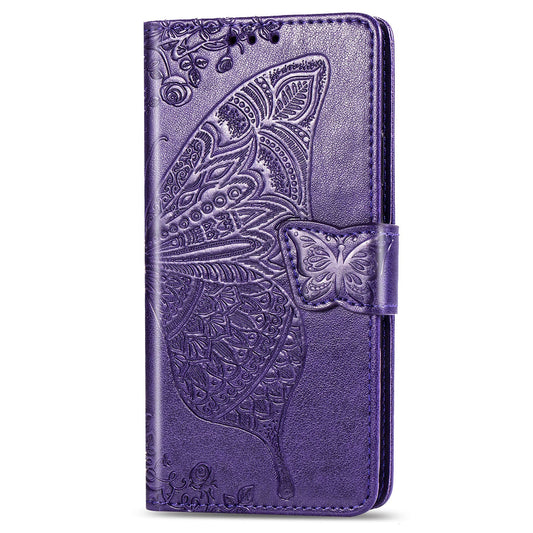 Luxury Embossed Butterfly Leather Wallet Flip Case for MOTO E7