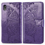 Luxury Embossed Butterfly Leather Wallet Flip Case for MOTO E6