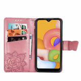 Luxury Embossed Butterfly Leather Wallet Flip Case For Samsung A01 (EU)