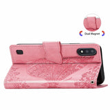 Luxury Embossed Butterfly Leather Wallet Flip Case For Samsung A01 (EU)