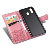 Luxury Embossed Butterfly Leather Wallet Flip Case For Samsung A40