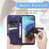 Luxury Embossed Butterfly Leather Wallet Flip Case for MOTO E7