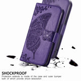 Luxury Embossed Butterfly Leather Wallet Flip Case for MOTO E7