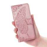 Luxury Embossed Butterfly Leather Wallet Flip Case for LG K61