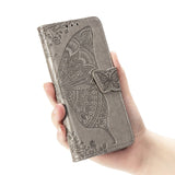 Luxury Embossed Butterfly Leather Wallet Flip Case for LG K61