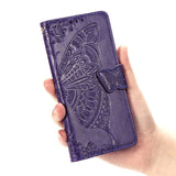 Luxury Embossed Butterfly Leather Wallet Flip Case for LG K61