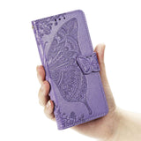 Luxury Embossed Butterfly Leather Wallet Flip Case for LG K61