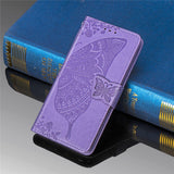 Luxury Embossed Butterfly Leather Wallet Flip Case For Samsung A Series