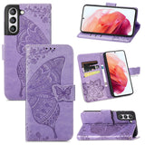 Luxury Embossed Butterfly Leather Wallet Flip Case For Samsung Galaxy S21FE