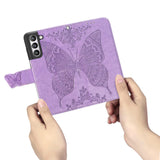 Luxury Embossed Butterfly Leather Wallet Flip Case For Samsung Galaxy S21FE