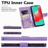 Luxury Embossed Butterfly Leather Wallet Flip Case For Samsung A32