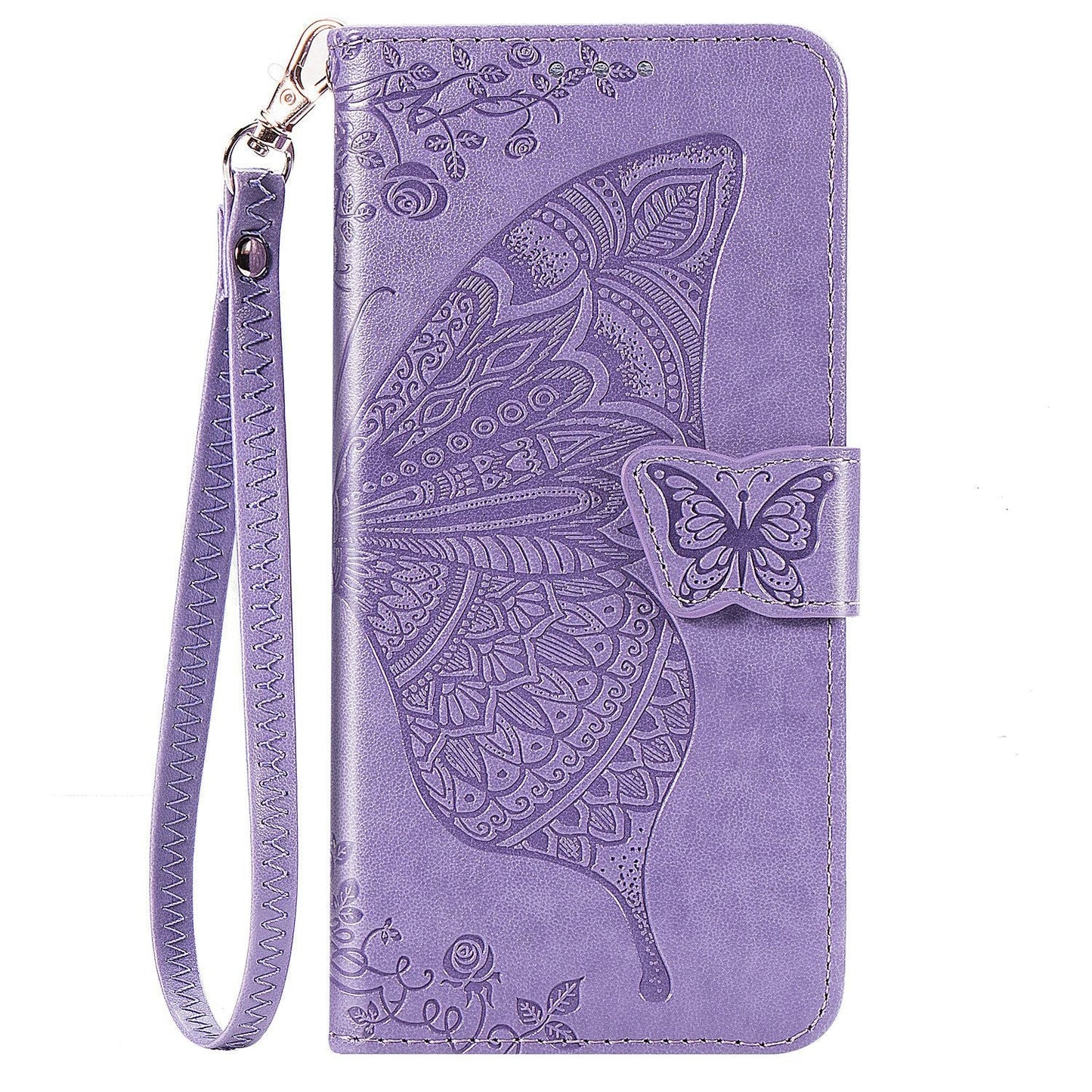 Luxury Embossed Butterfly Leather Wallet Flip Case For Samsung A40