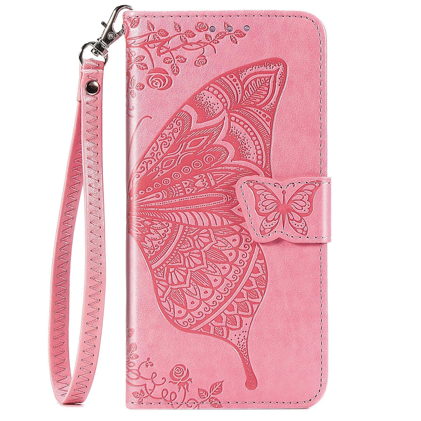 Luxury Embossed Butterfly Leather Wallet Flip Case For Samsung A40