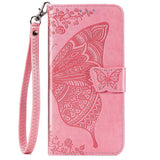 Luxury Embossed Butterfly Leather Wallet Flip Case For Samsung A40