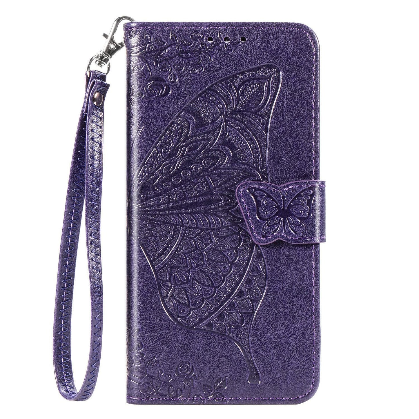 Luxury Embossed Butterfly Leather Wallet Flip Case For Samsung A40