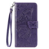 Luxury Embossed Butterfly Leather Wallet Flip Case For Samsung A40