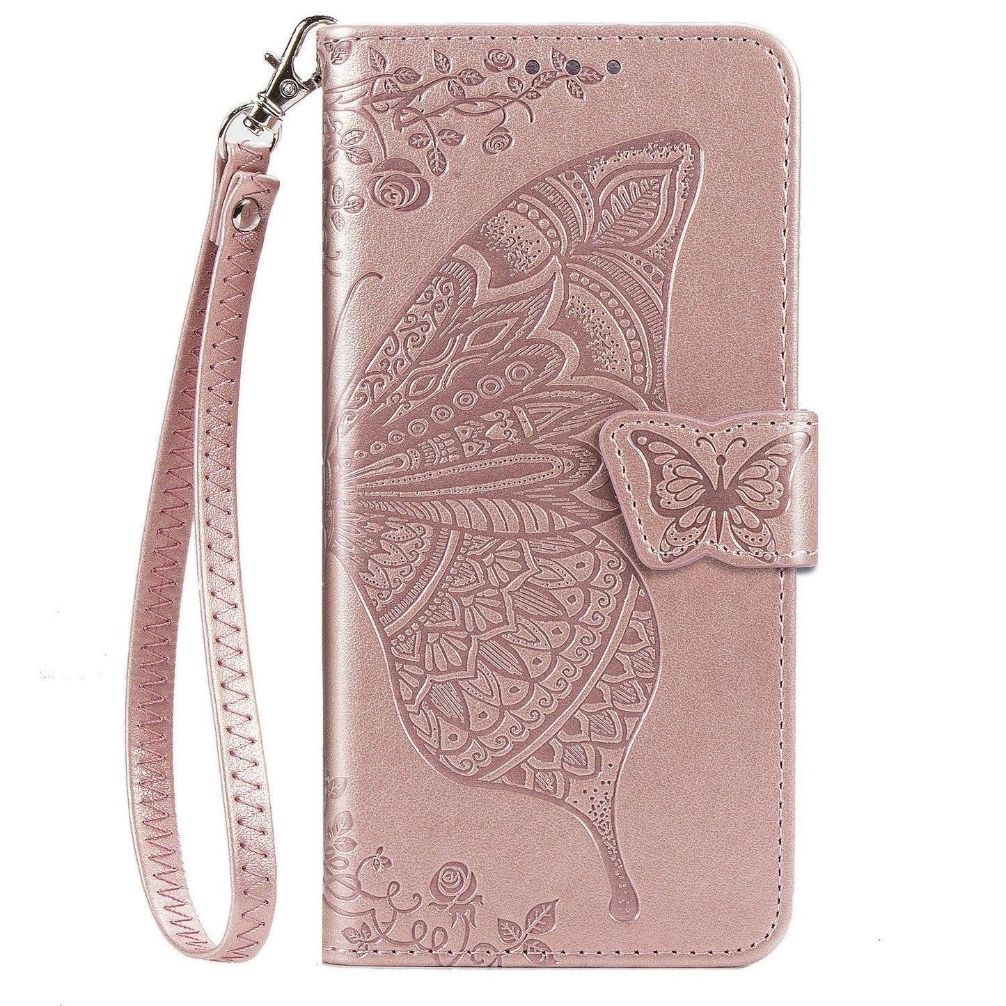 Luxury Embossed Butterfly Leather Wallet Flip Case For Samsung A40