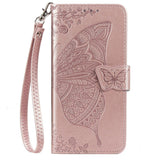 Luxury Embossed Butterfly Leather Wallet Flip Case For Samsung A40