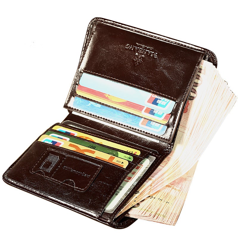 Upgrade RFID Male Genuine Leather Wallets