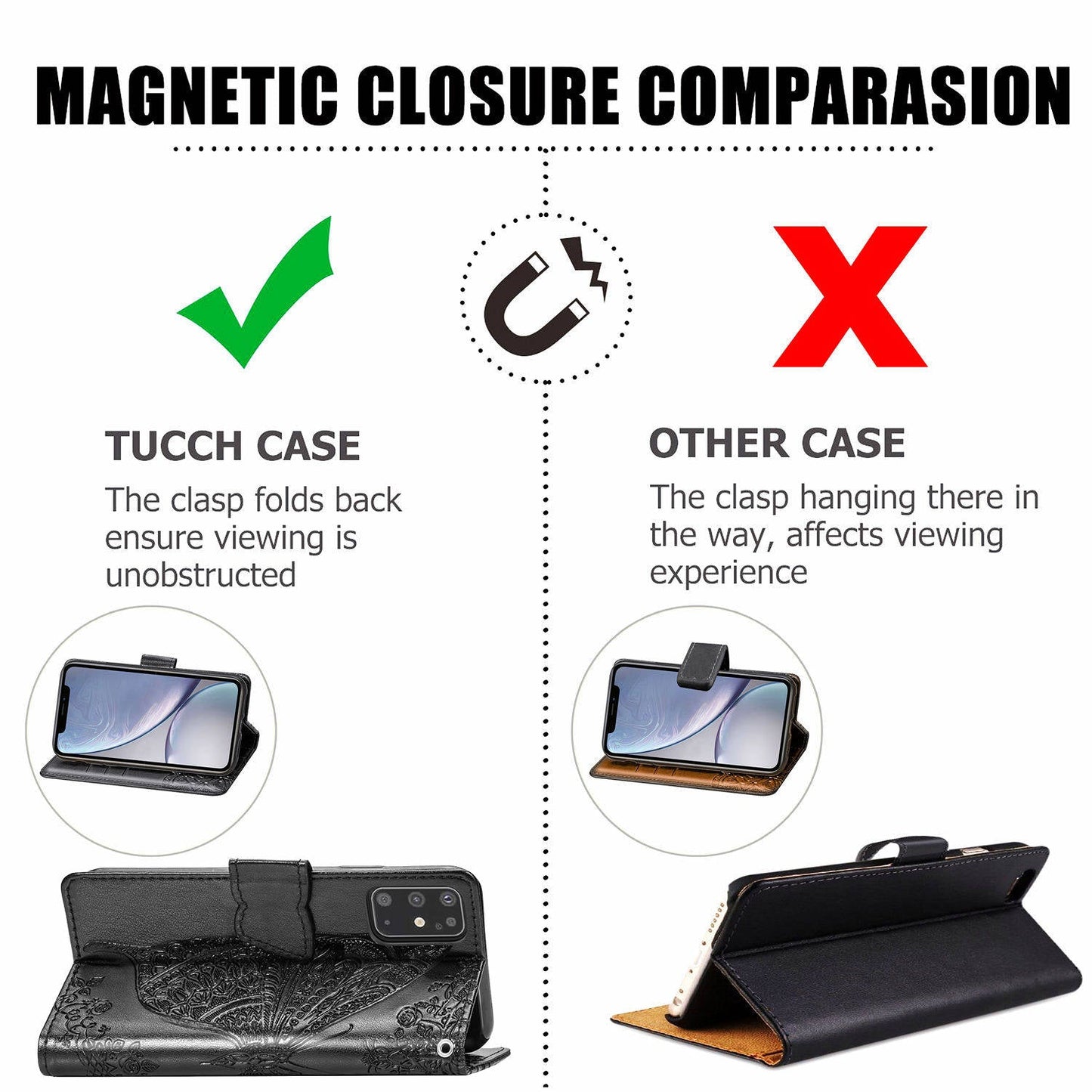 Étui portefeuille de luxe en cuir gaufré papillon pour Samsung Galaxy S20 Plus