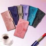 Luxury Embossed Butterfly Leather Wallet Flip Case For Samsung A10E