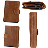 RFID Genuine Leather Card Holder Trifold Men Wallet
